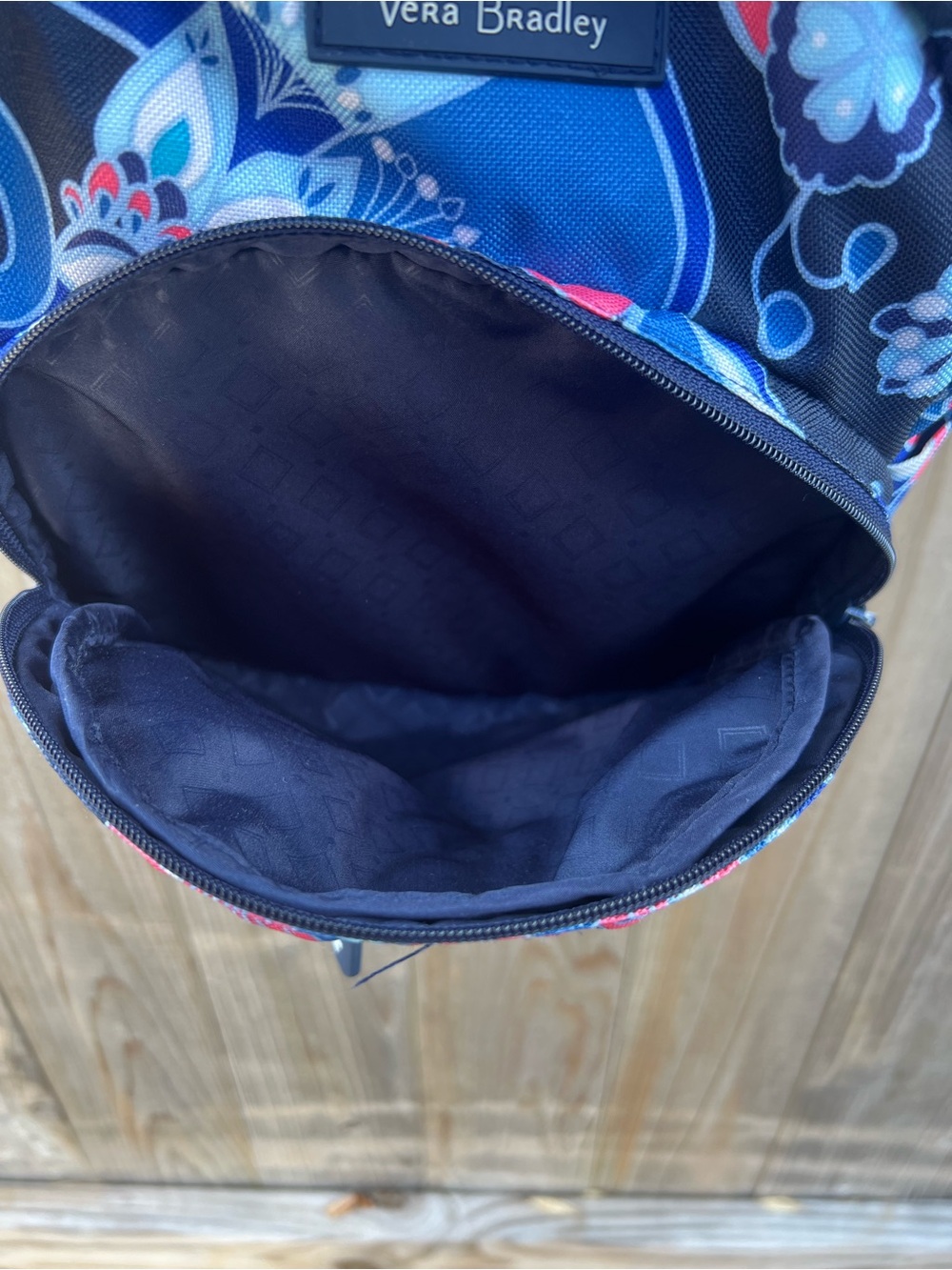 Vera Bradley Mini Backpack Blue Pink Floral Paisley Print Adjustable Straps - Picture 5 of 7